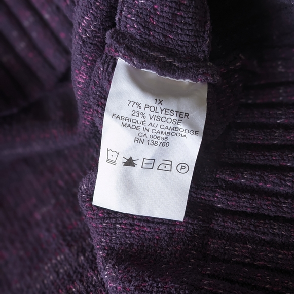DC Jeans purple v neck sweater Size 1X Penningtons - Picture 7 of 9